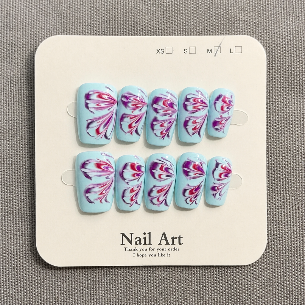 Blue and Purple Nails