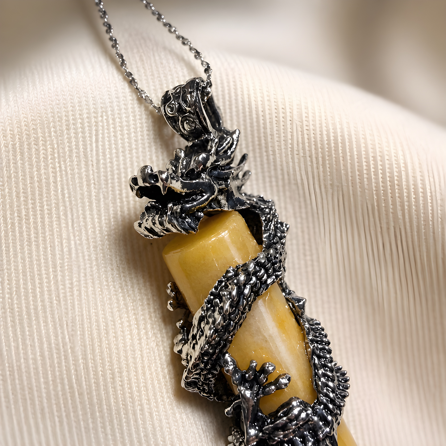 Citrine Dragon Claw Fang Pendant