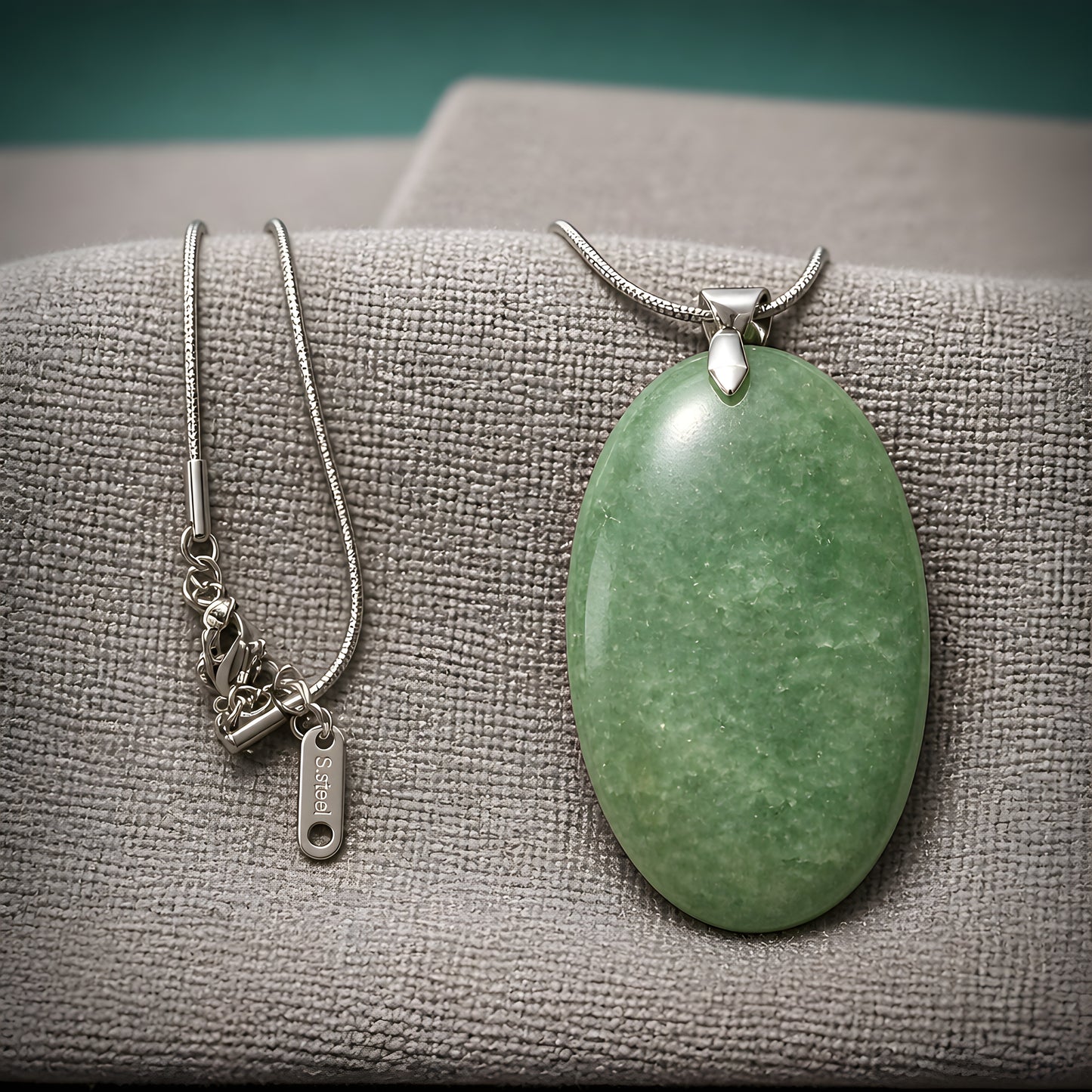 Aventurine Meadow Oval Statement Pendant
