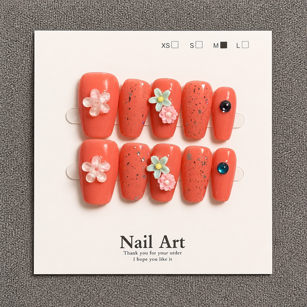 Peachy Orange Nails