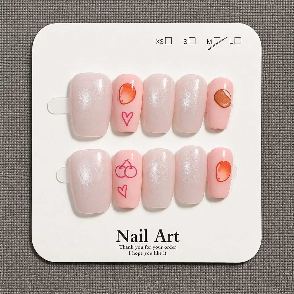 Baby Pink Fruit Nails