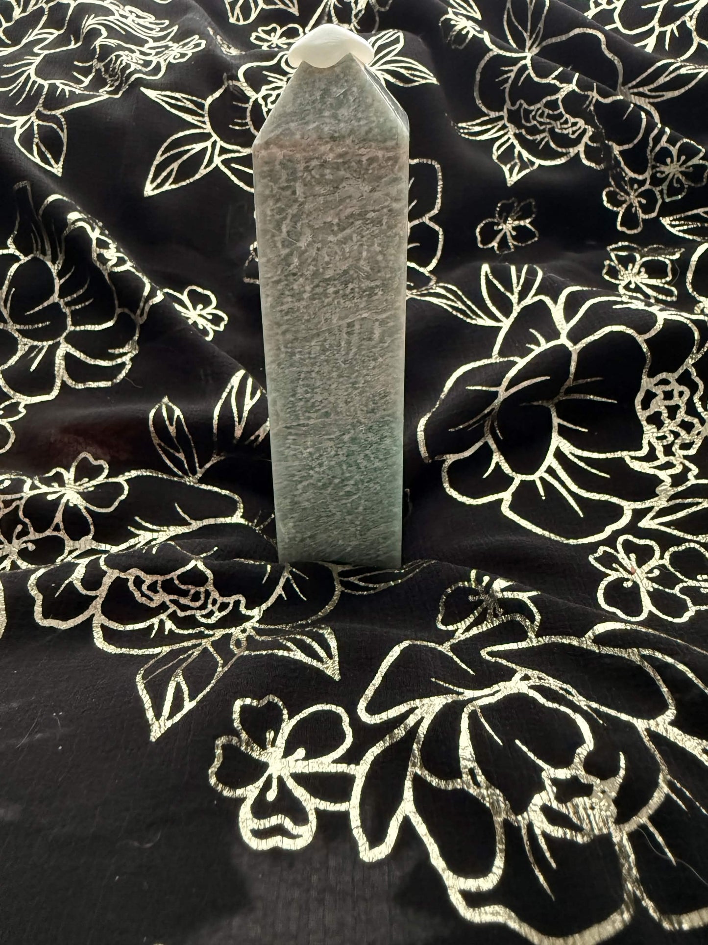 Small Natural Amazonite Crystal Tower – Polished Seafoam Green Generator Point Obelisk