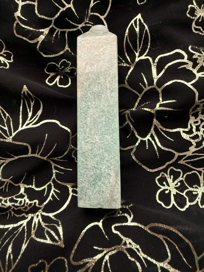 Small Natural Amazonite Crystal Tower – Polished Seafoam Green Generator Point Obelisk