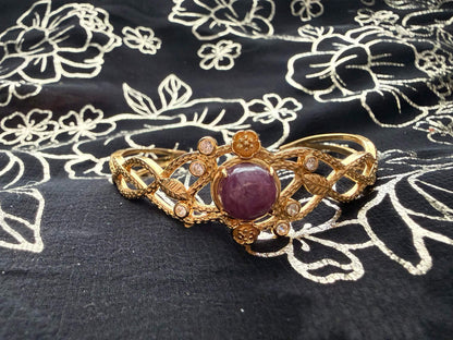 Enchanted Plum Purple Stone Botanical Bangle