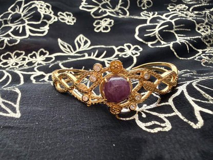 Enchanted Plum Purple Stone Botanical Bangle