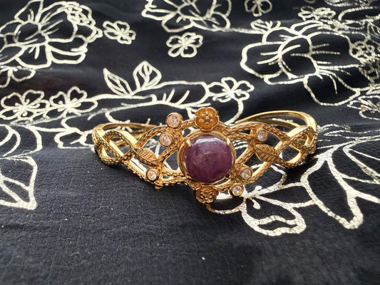 Enchanted Plum Purple Stone Botanical Bangle