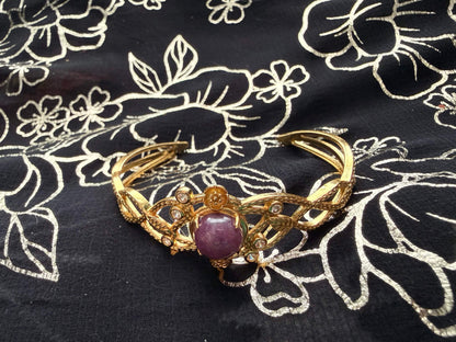 Enchanted Plum Purple Stone Botanical Bangle