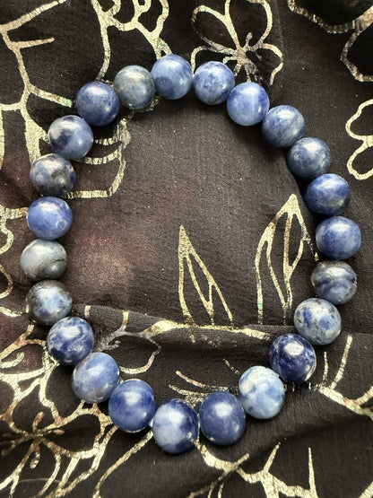 Natural Sodalite Gemstone Stretch Bracelet
