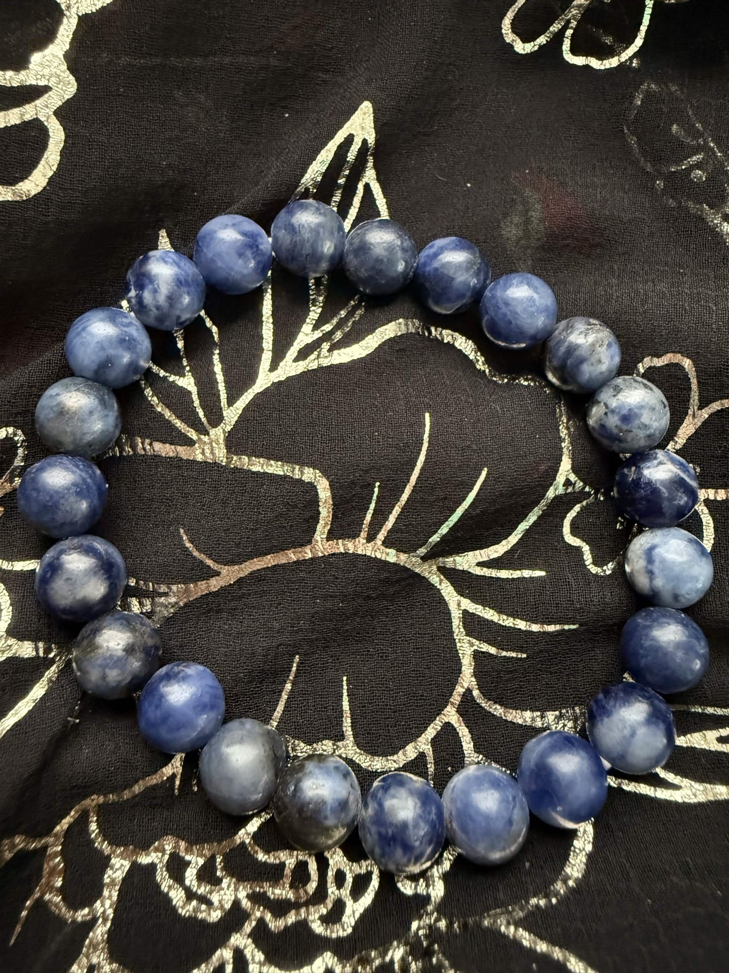Natural Sodalite Gemstone Stretch Bracelet