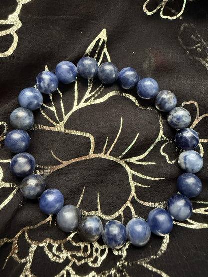 Natural Sodalite Gemstone Stretch Bracelet