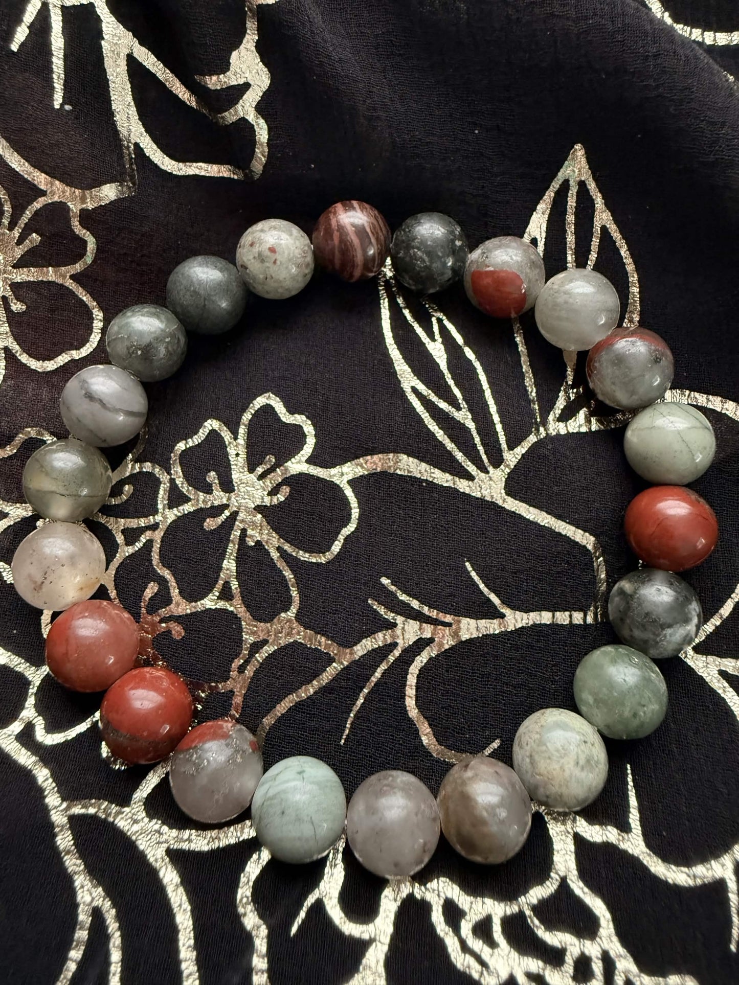 Natural African Bloodstone Stretch Bracelet
