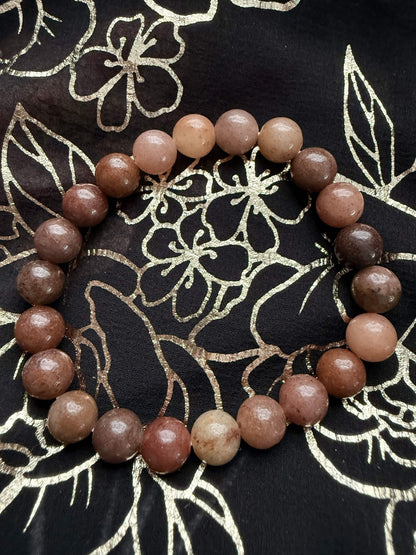 Natural Peach Moonstone Stretch Bracelet