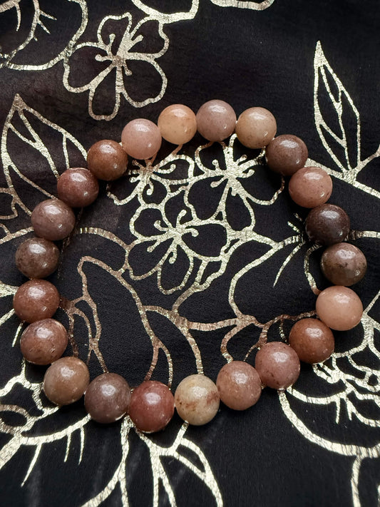 Natural Peach Moonstone Stretch Bracelet