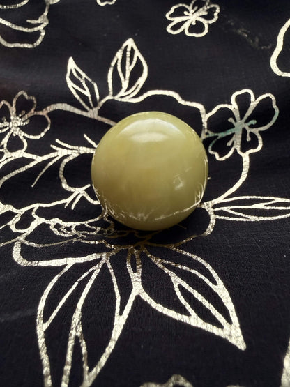 Natural Yellow Serpentine Crystal Sphere