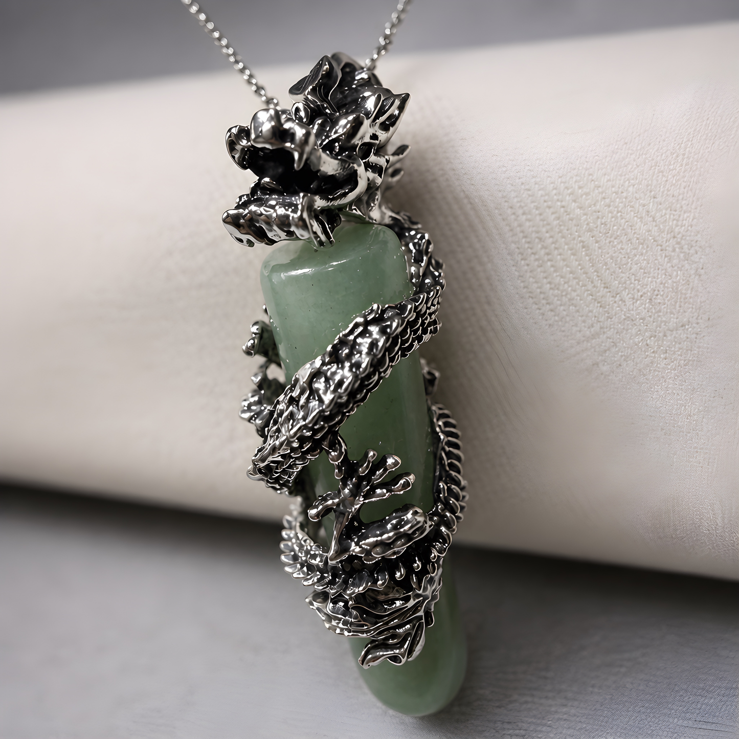Aventurine Dragon Fang Pendant
