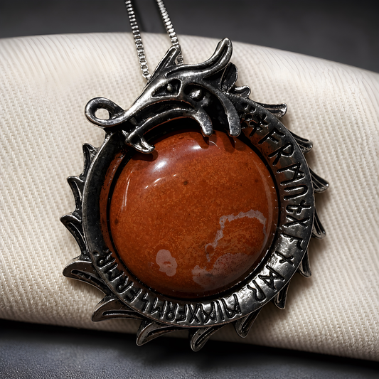 Jörmungandr Rune & Red Jasper Talisman