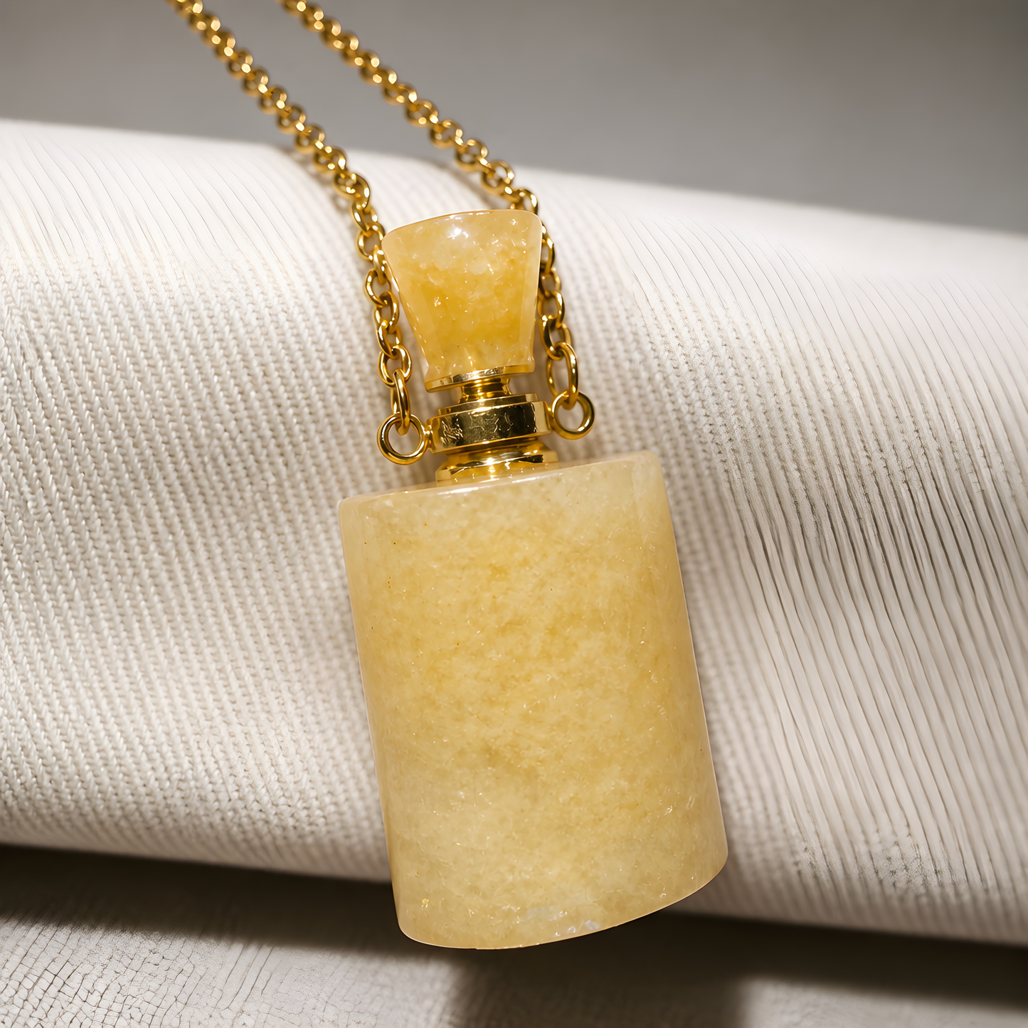 Citrine Crystal Perfume Bottle Pendant