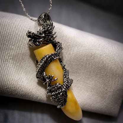 Citrine Dragon Claw Fang Pendant