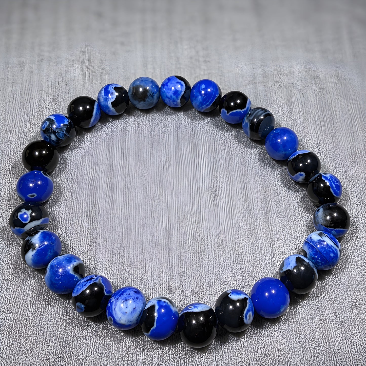 Electric Blue Silk Agate Bracelet