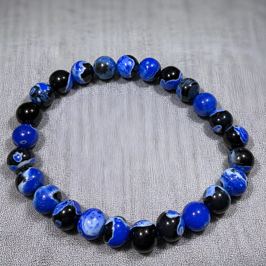Electric Blue Silk Agate Bracelet