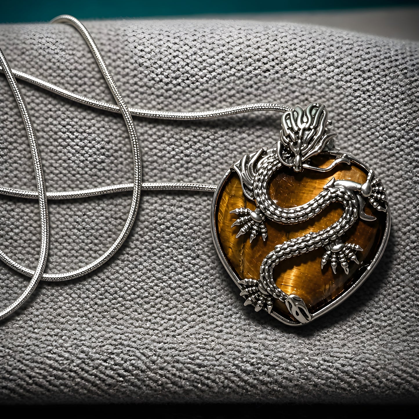 The Dragon’s Heart Reversible Tiger’s Eye Pendant