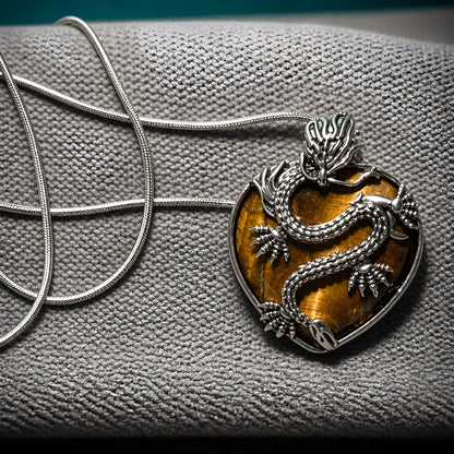The Dragon’s Heart Reversible Tiger’s Eye Pendant