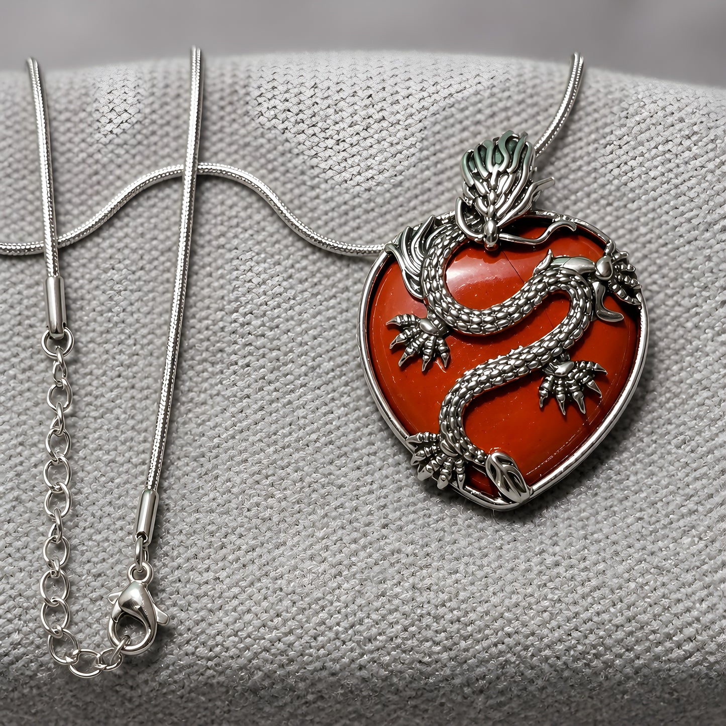 Dragon’s Heart Reversible Red Jasper Pendant